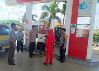 Jelang Hari Raya Idul Fitri 1145 H,Unit Tipiter Polres Lampung Utara Sidak SPBU