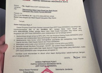 Terima Rekomendasi Partai Gerindra, Pasangan BalonBup Ali Rahman dan Balon Wabup Ayu Asalasiyah Resmi Melenggang