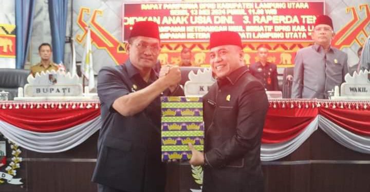 DPRD Lampung Utara Gelar Rapat Paripurna  Penyampaian Empat Raperda