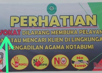 Advokat Kotabumi Kaget Melihat Banner Yang dibuat Oleh Pengadilan Agama