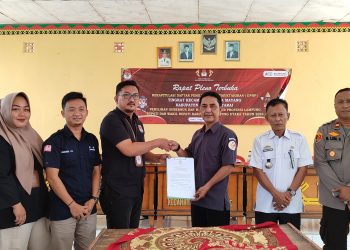 Panwascam Bunga Mayang Hadiri Rapat Pleno Rekapitulasi DPHP Tingkat Kecamatan