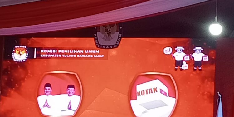 KPU Tetapkan No Urut 2 atau Kotak Kosong,  Sebagai Pilihan Masyarakat Tubaba