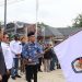 Bupati Raden Adipati Surya, menghadiri Acara Pelepasan Distribusi Logistik Pemilihan Umum Serentak Tahun 2024 di Halaman Kantor KPU Way Kanan