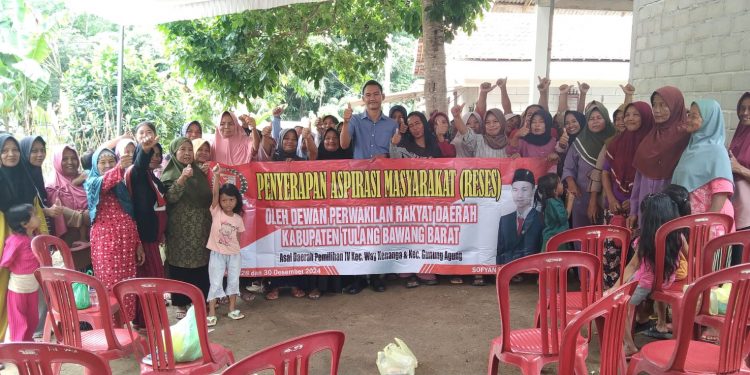 Sopyan Rades menggelar Reses perdana Masa Persidangan ke-1 tahun 2024 yang berlangsung di Tiyuh Mekar Jaya