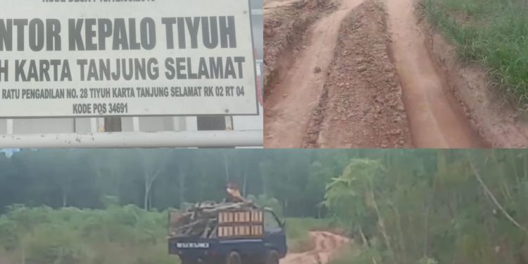 Jalan desa, di Tiyuh Karta tanjung Selamat puluhan tahun tak tersentuh pembangunan
