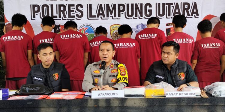 OPS Cempaka Krakatau 2025, Polres Lampura Berhasil Ungkap 7 Kasus 3C dan 1 Kasus Narkoba Dengan 10 Pelaku