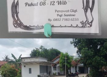 Praktek perawat gigi di Mulya Asri tidak gunakan plang nama usahanya.