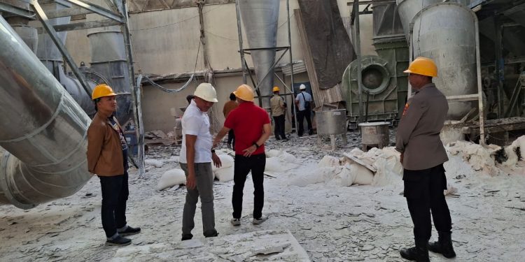 Kapolres Tulang Bawang Barat Tinjau Pabrik Sagu PT. Mentari Prima Jaya Abadi Meledak