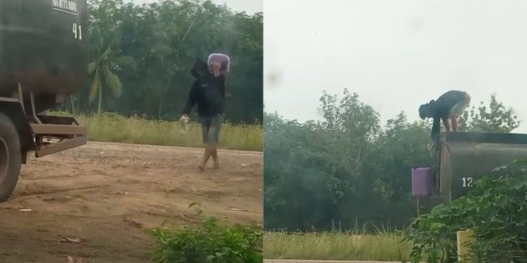 Diduga Enam Bulan “Bocor”, Tetes Tebu Perusahaan Disedot di Jalanan Tubaba: Sopir Berkelit, Warga Geram