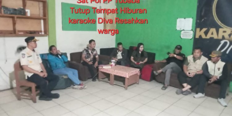 Sat Pol PP Tubaba Layangkan surat Penutupan Usaha Hiburan Karaoke Diva Resahkan warga