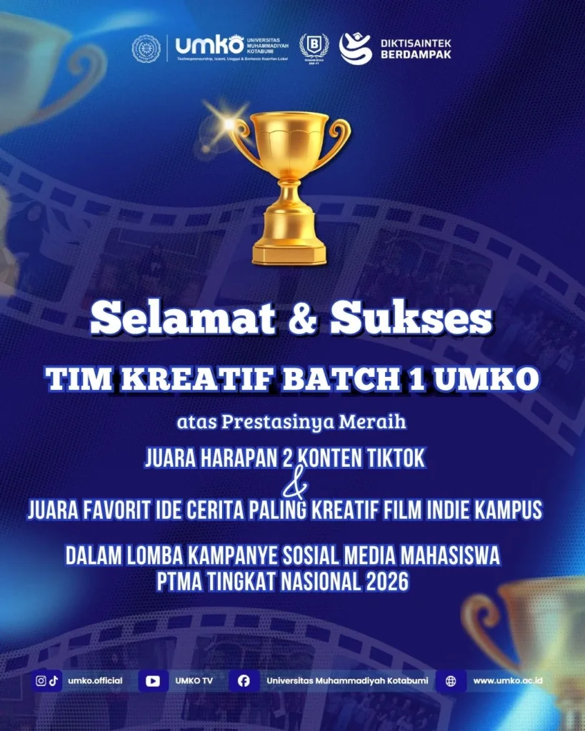Selamat Tim Kreatif UMKO Sabet Dua Penghargaan Nasional pada Kampanye Media Sosial Mahasiswa PTMA 2026